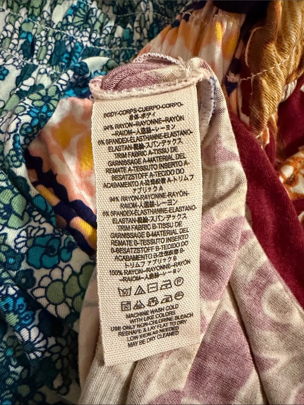 Free People Can’t Tie Me Down Mixed Print Asymmetrical Handkerchief Hem